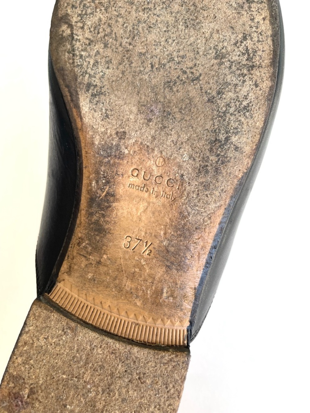 Gucci Princetown Horsebit Mule Loafer Black Leather Slip On Flats EU 37.5 US 7.5 - Picture 13 of 15